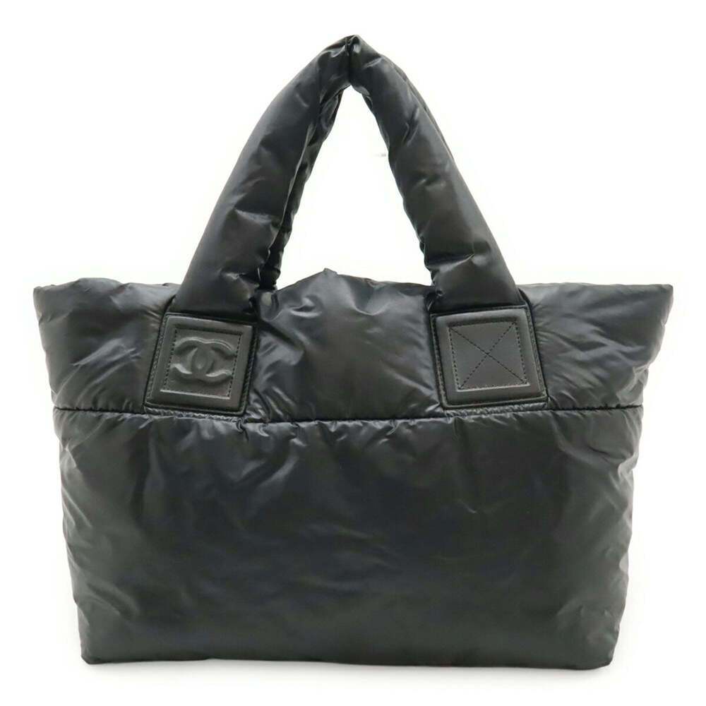 CHANEL Black Leather Tote Bag